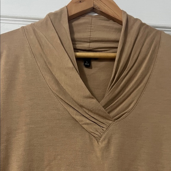 Talbots Tan V-Neck Blouse - Picture 2 of 3